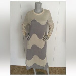 Uniqlo x Marimekko Merino Blend Off White/Gray Dress Size M
